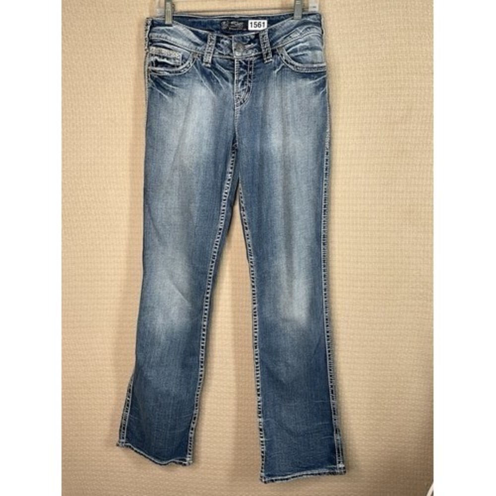 Silver Jeans Suki‎ Flap 17" Denim Bootcut Western Glove Jeans Women 29x33 China